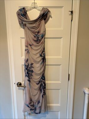 abercrombie and fitch strappy plunge corset maxi dress Abercrombie & Fitch Strappy Plunge Corset Maxi Blue White Floral Maxi Dress XL